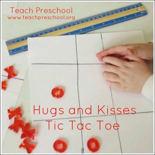 Hugs and kisses tic-tac-toe by Teach Preschool 