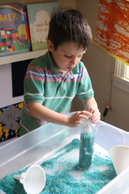 Rainstick in a bottle by Teach Preschool 
